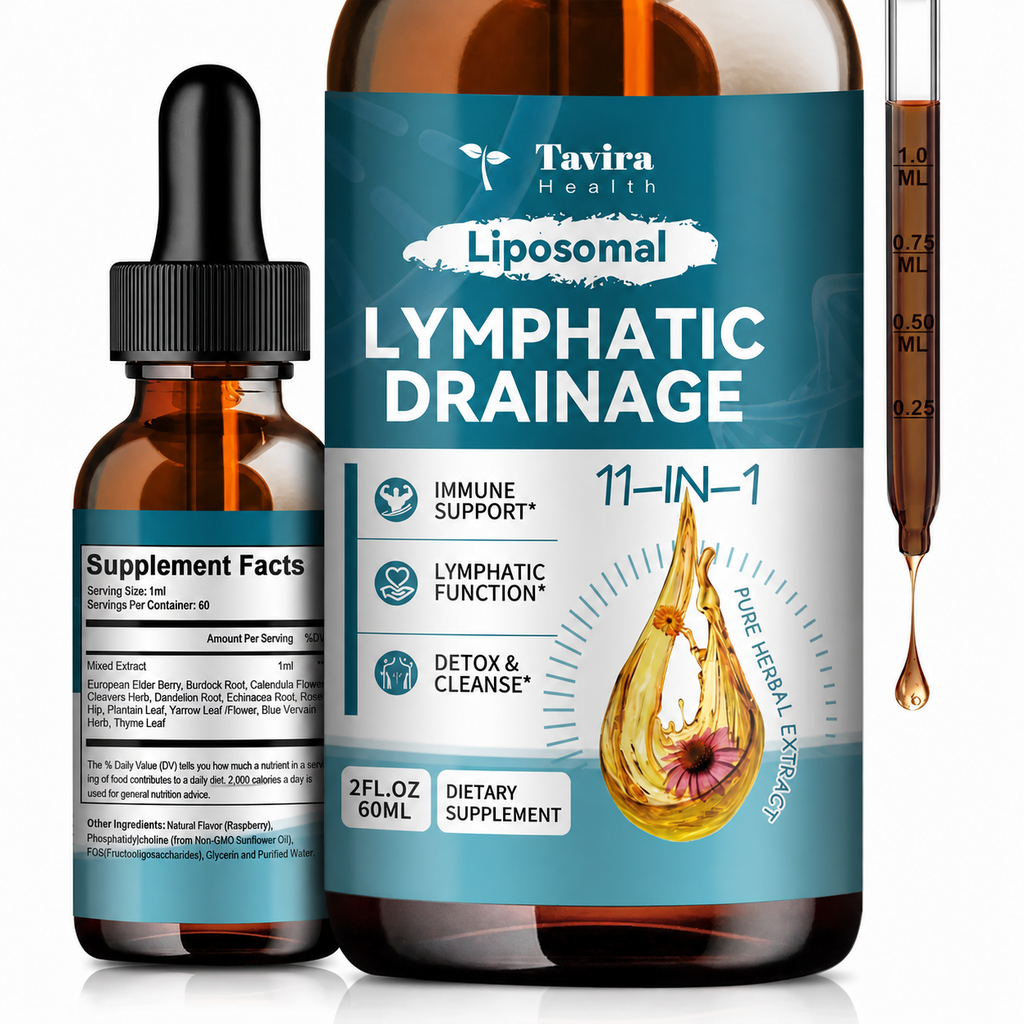 Liposomal Lymphatic Drainage Drops 11 in 1 Organic Lymphatic Drainage Supplement