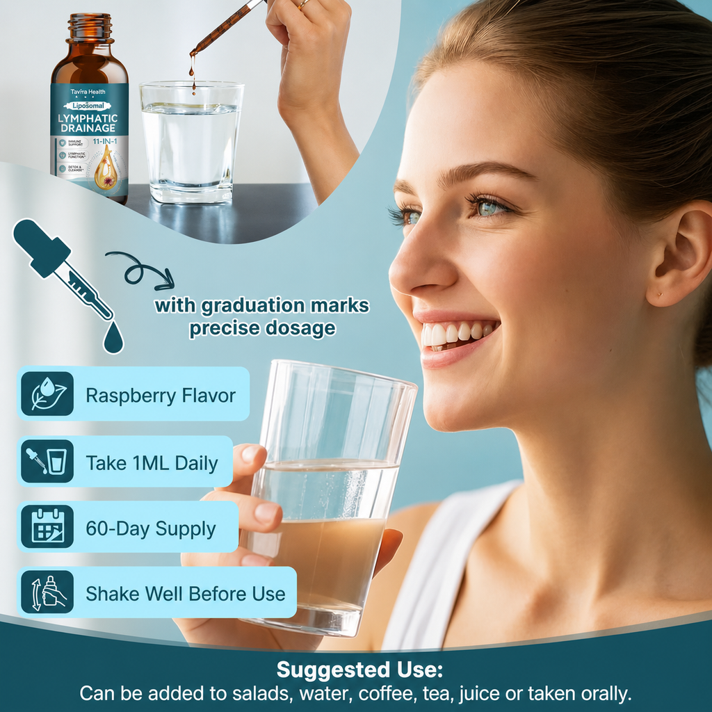 Liposomal Lymphatic Drainage Drops 11 in 1 Organic Lymphatic Drainage Supplement